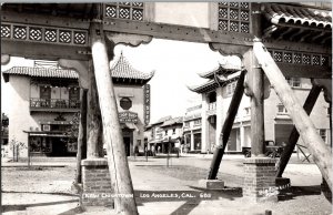 Vintage RPPC New Chinatown Los Angeles California Real Photo Postcard 1950s KH5