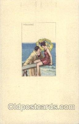 462M-5 Artist Signed Mauzan writing on back light crease top left corner, clo...