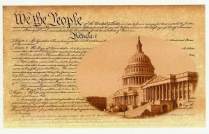 Postcard  Patriotic View of  United States Constitution.             N2