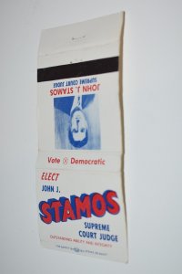 John J. Stamos Supreme Court Judge Democrat 30 Strike Matchbook Cover