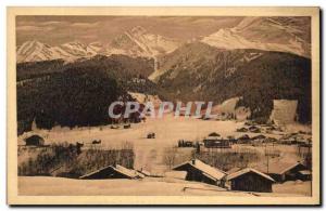 Old Postcard Les Contamines L & # 39Aiguille Knitting and & # 39Aiguille of B...