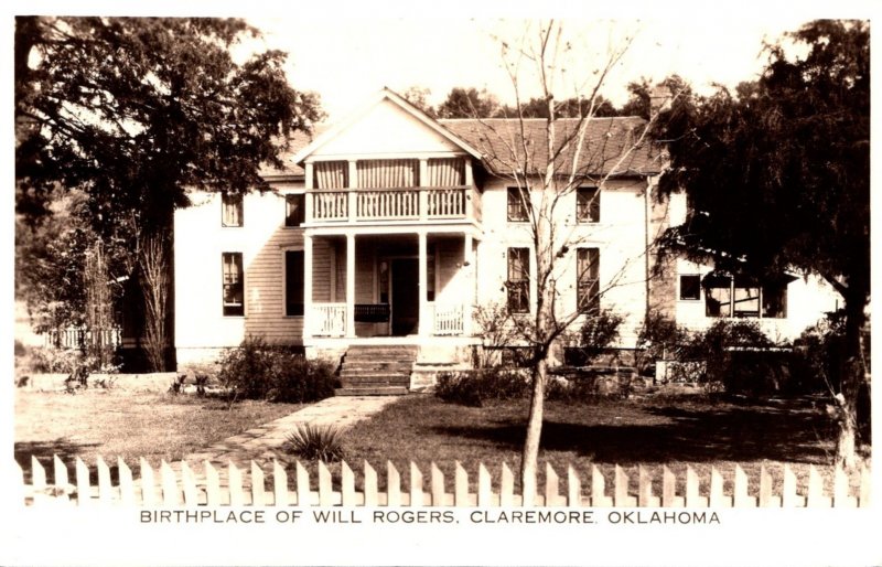 Oklahoma Claremore Birthplace Of Will Rogers Real Photo