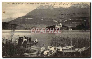 Old Postcard Lake D & # 39Annecy Duingt Le Chateau