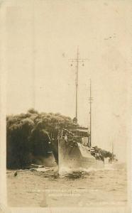 C-1915 US Destroyer Smoke Screen Muller Postcard RPPC real photo postcard 4747