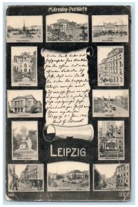 1905 Letter Leipzig Germany Dallas TX Multiview Posted Antique Postcard