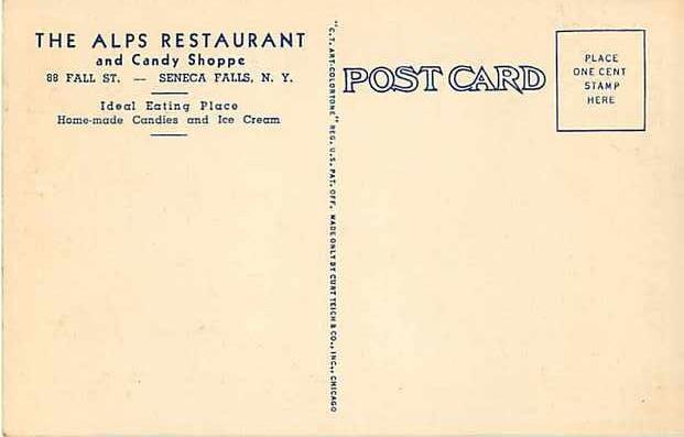 Linen Interior view of The Alps Restaurant Seneca Falls NY