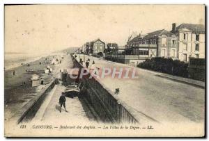 Old Postcard Cabourg English Boulevard Villas de la Digue