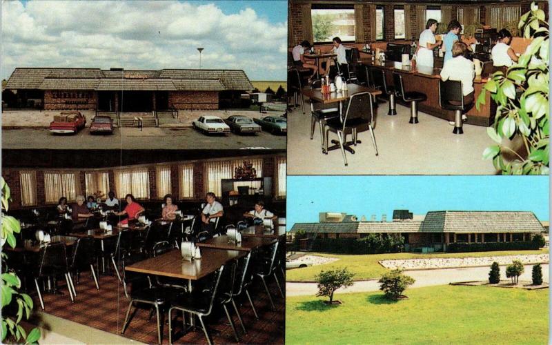 EL RENO, OK Oklahoma  HENSLEY'S  RESTAURANT  c1960s, 70s Cars Roadside  Postcard
