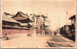 Japan Nanko Temple Tamon Dori Kobe Colored Vintage Postcard C216
