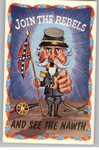 Comic Postcard-Join the Rebels..Confederate Soldier
