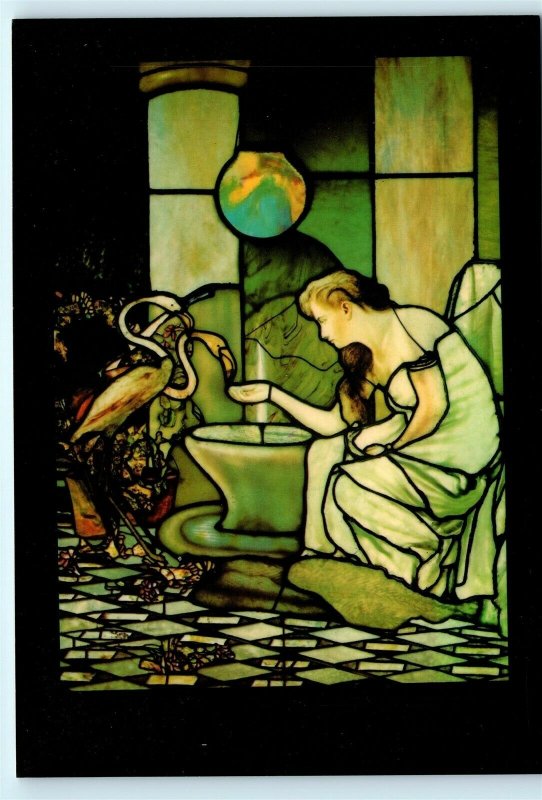 Feeding the Flamingos Window by Louis Comfort Tiffany 4x6 Art Postcard C98