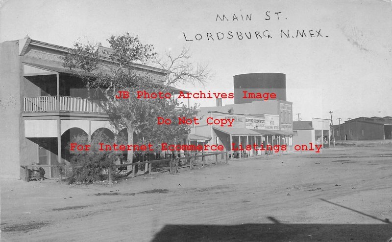 NM, Lordsburg, New Mexico, RPPC, Main Street, Business Area, Photo