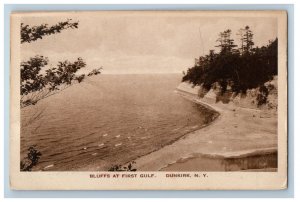 c1930's View Of Bluffs At First Gulf Dunkirk New York NY Vintage Postcard 