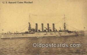 US Armored Cruiser, Maryland Military Battleship Unused crease right top edge