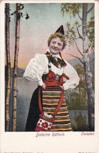 Sweden Dalarne Rattvik Woman In Traditional Costume