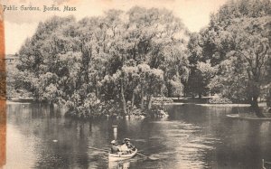 Vintage Postcard Public Gardens Lake Boating Recreation Boston Massachusetts MA