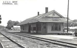 Citroneella AL Railroad Station Train Depot Real Photo RPPC Postcard