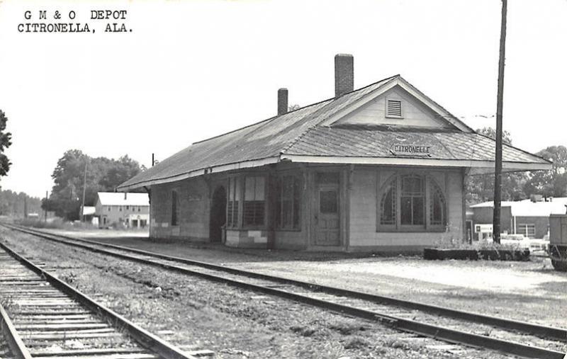 Citroneella AL Railroad Station Train Depot Real Photo RPPC Postcard