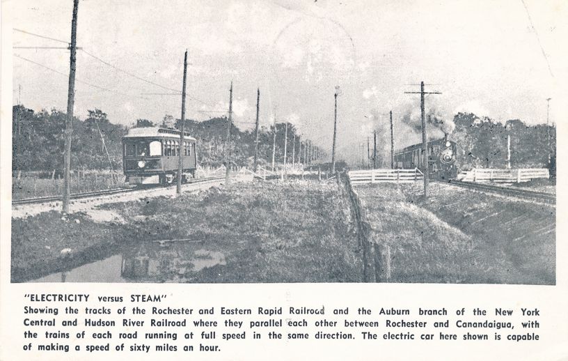 Electricity vs Steam Rochester Rapid Rail and New York Central Train Reprint United States