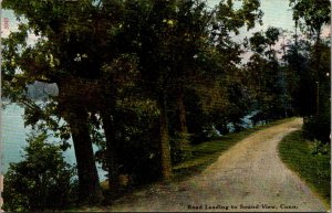 Road Leading to Sound View, CT Vintage Postcard Y72