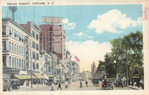 Newark New Jersey NJ~Busy Broad Street-Storefronts-Goerke Store~1920s POSTCARD