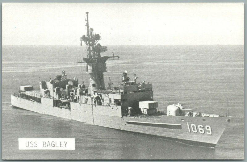US MILITARY SHIP USS BAGLEY VINTAGE REAL PHOTO POSTCARD RPPC