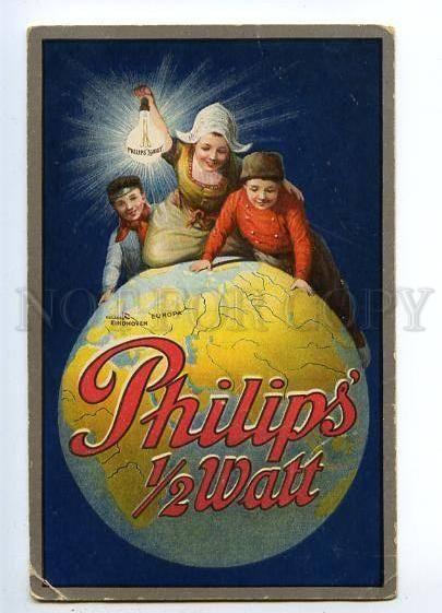 132298 ADVERTISING PHILIPS 1/2 Watt Lamps Vintage postcard