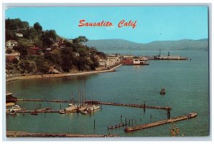 Sausalito California Postcard Typical Scene Main Street Bridgeway c1960 Vintage