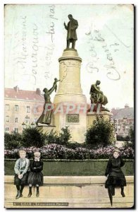 Old Postcard Lille Pasteur Monument Children