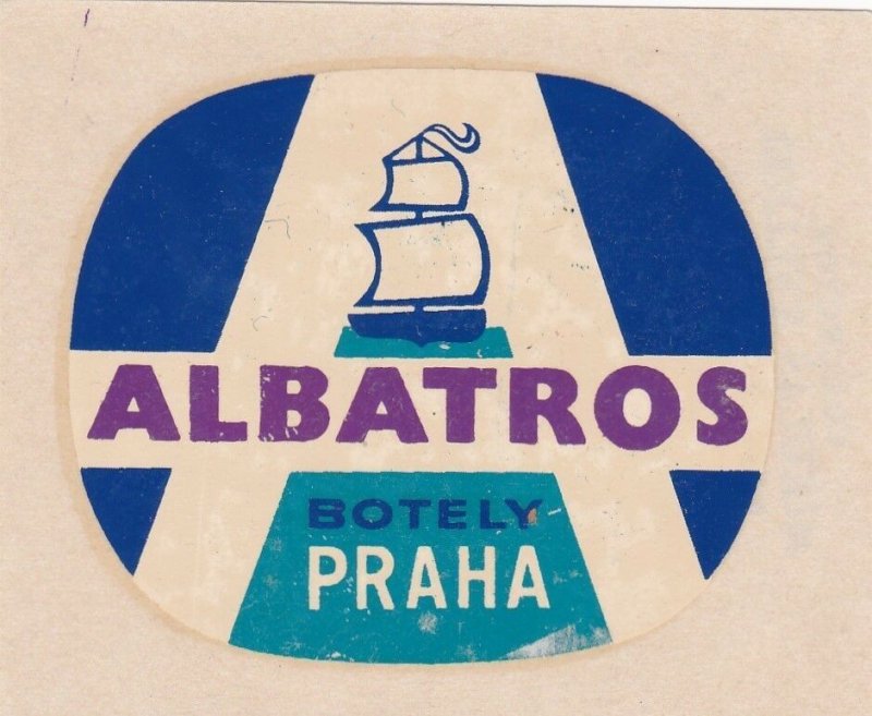 Czechoslovakia Praha Hotel Albatros Vintage Luggage Label sk4312