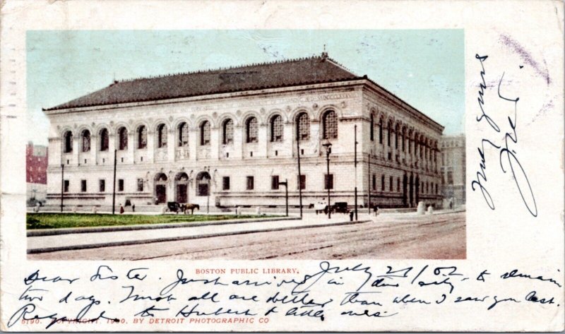 PMC MA Boston Public Library - Detroit Photographic 1900 posted 1902