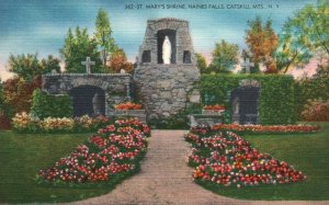 Vintage Postcard 1952 St. Mary's Shrine Haines Falls Catskill Mountains New York