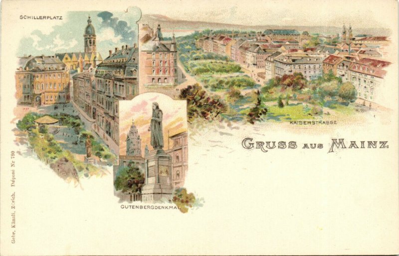 PC GERMANY, GRUSS AUS MAINZ, Vintage LITHO Postcard (b31781)