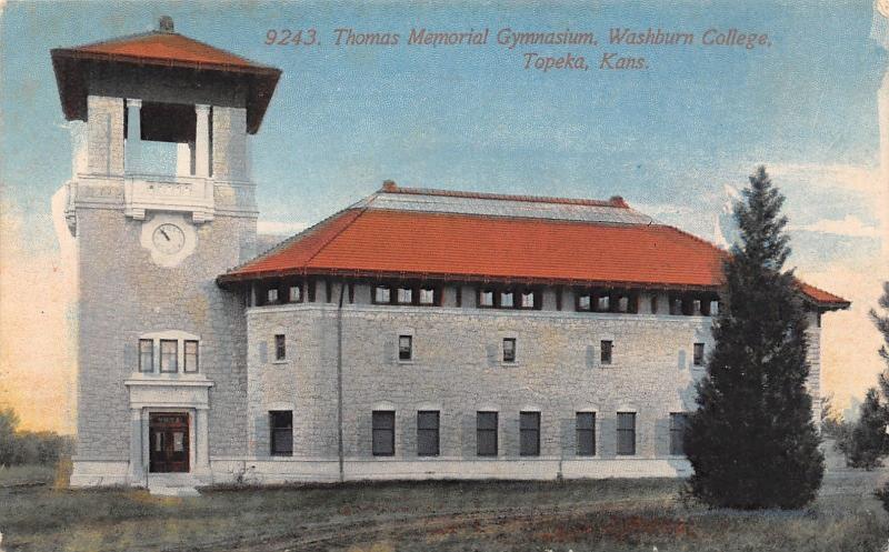 Topeka Kansas~Washburn College~Thomas Gymnasium~Clock Tower~ARC Canteen~1916 PC