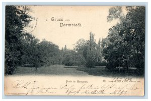 1899 Partie Im Berrngarten Gruss Aus Darmstadt Germany Posted Postcard 