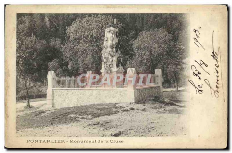 Old Postcard Pontarlier Monument Cluse