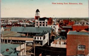 Edmonton AB Alberta View Looking East Birdseye c1914 Antique Postcard E25