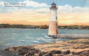 Thousand Islands New York Rock Island Light House Antique Postcard (J32478)