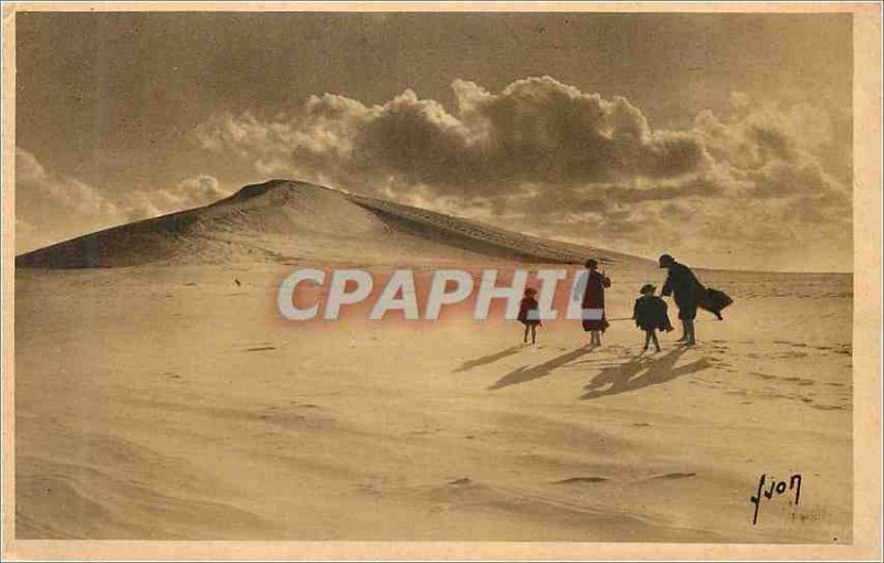Old Postcard Arcachon Gironde Dune du Pilat highest of Europe