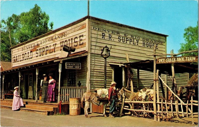 Knotts Berry Farm Prospector, Railroad Supply House Vintage Postcard M20