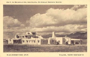 Taos New Mexico Sagebrush Inn Vintage Postcard AA19797