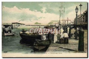 Old Postcard Boat Navy Corvee to food