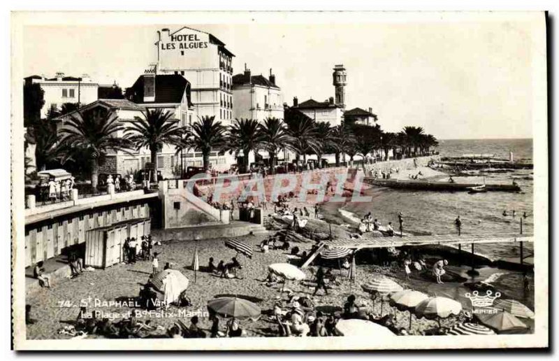 Old Postcard Saint Raphael The Boulevard Hotel Felix beach Algae
