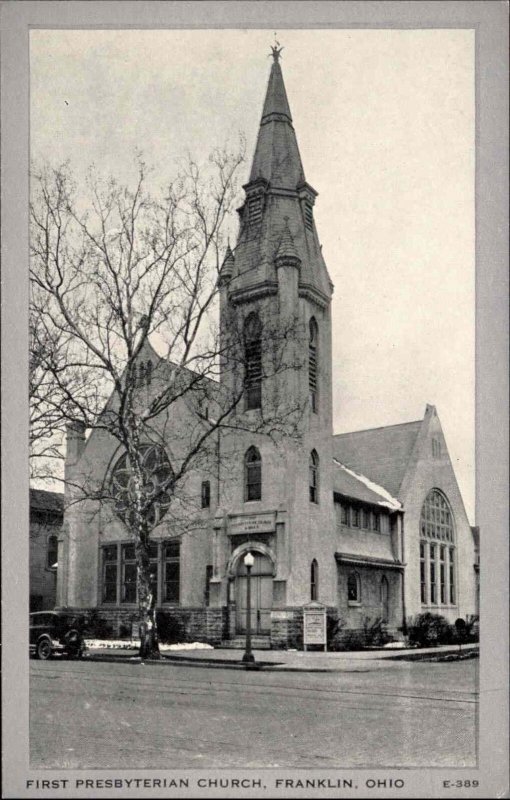 Franklin Ohio OH First Presbyterian Church Vintage Postcard