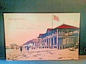 Postcard Beach at Watch Hill, RI.   1914  Hand Colored   Z6