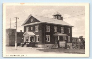 MANIWAKI, Quebec Canada ~ TOWN HALL Street Scene 1954 Postcard