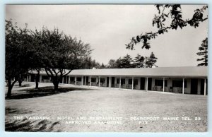 RPPC  SEARSPORT, Maine ME ~ Roadside YARDARM MOTEL Restaurant c1950s Postcard