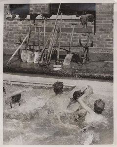 Northern Young Farmers Swimming WW2 Large Press War Photo