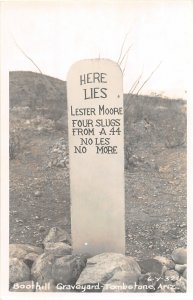 F50/ Tombstone Arizona RPPC Postcard c1950s Boothill Moore Graveyard 7