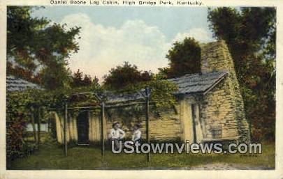 Daniel Boone Log Cabin High Bridge Park Ky 1927 Hippostcard